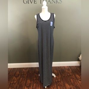 Tommy Hilfiger Maxi Dress Blue and White Stripes Size L